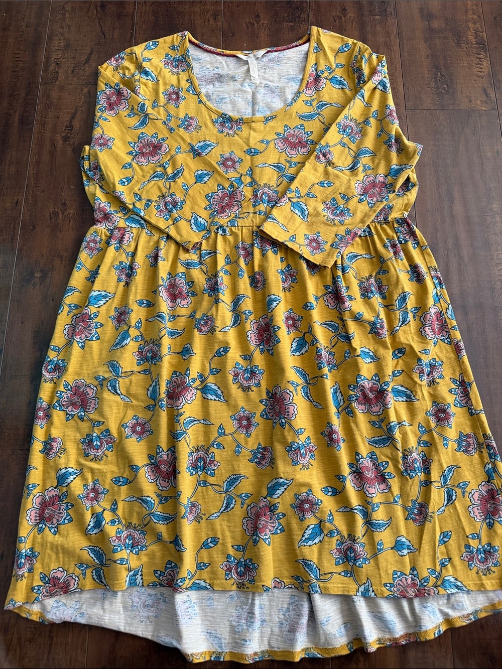 Matilda Jane Yellow Floral Midi Dress with Pink & Blue Blooms